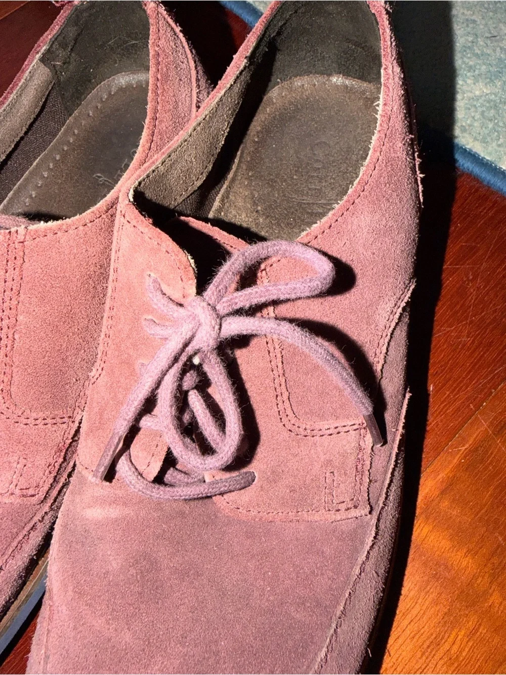 Cole Haan Men's Suede Wingtip Derby Shoes — Burgundy